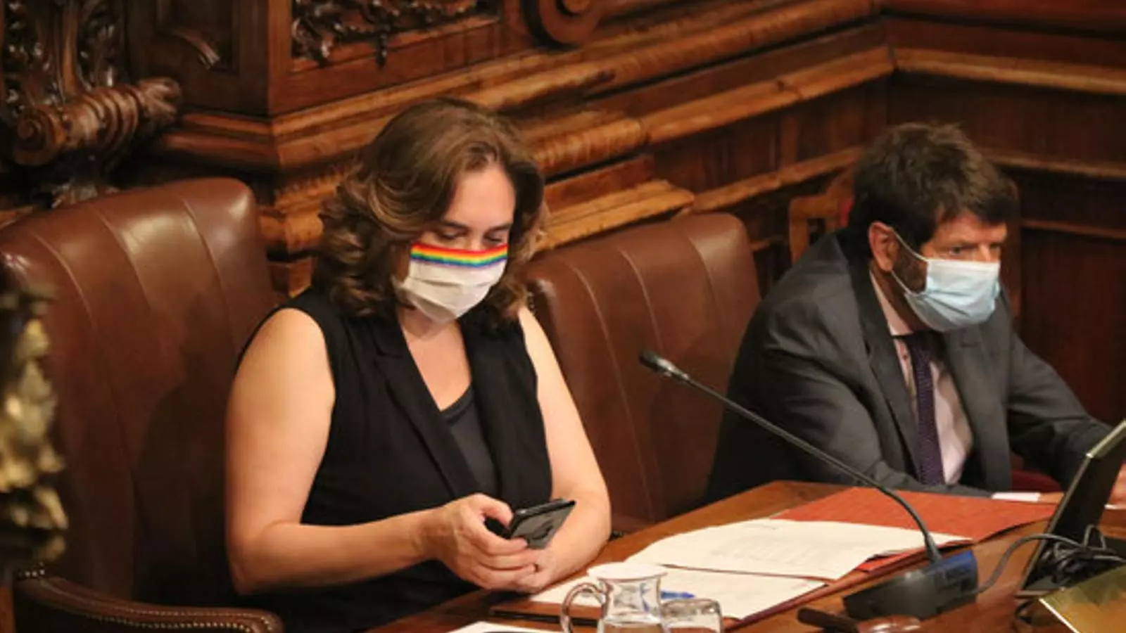 L'alcaldessa de Barcelona, Ada Colau, en el ple extraordinari sobre la monarquia d'aquest dijous