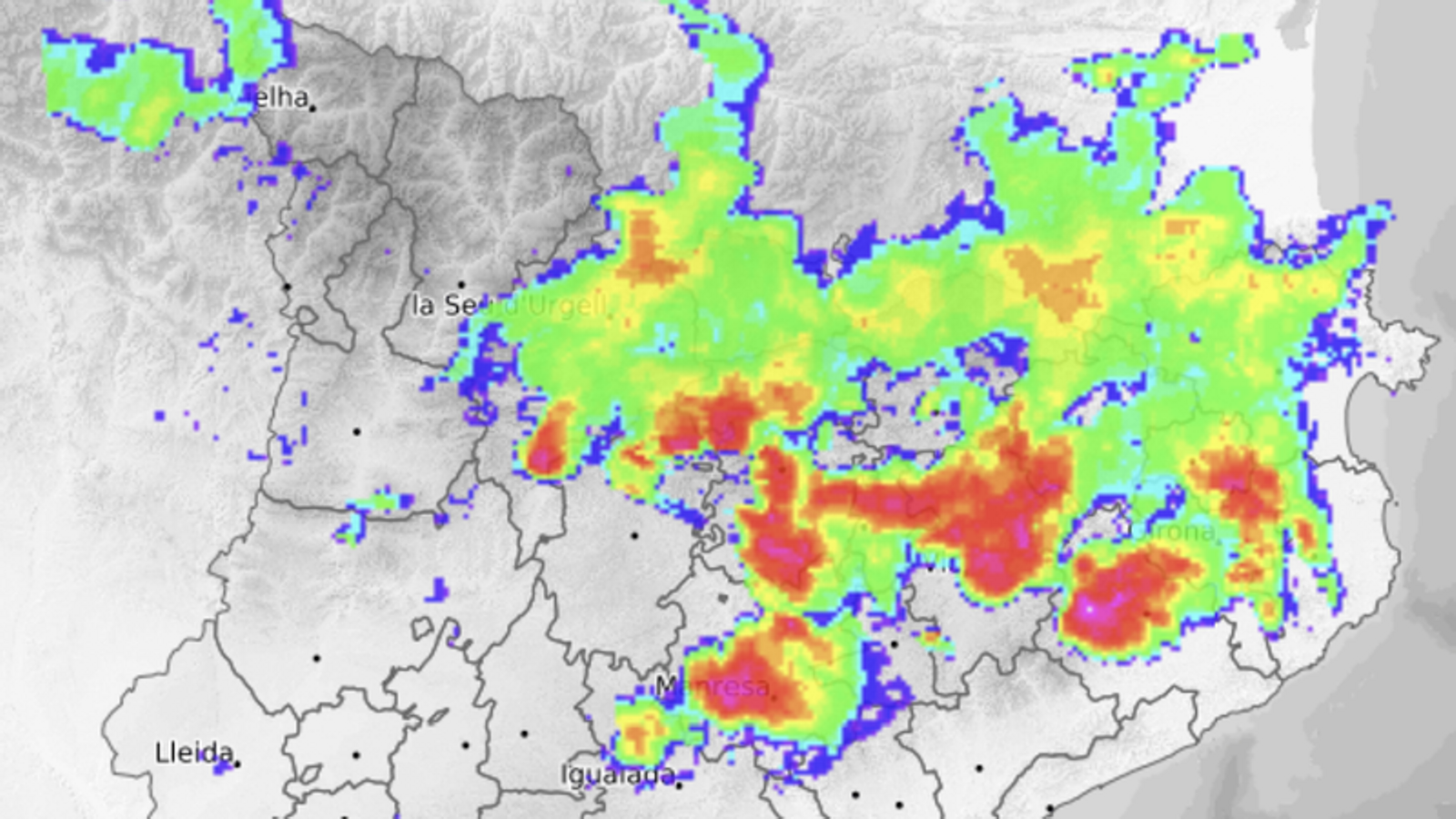 Image of the weather radar this afternoon.