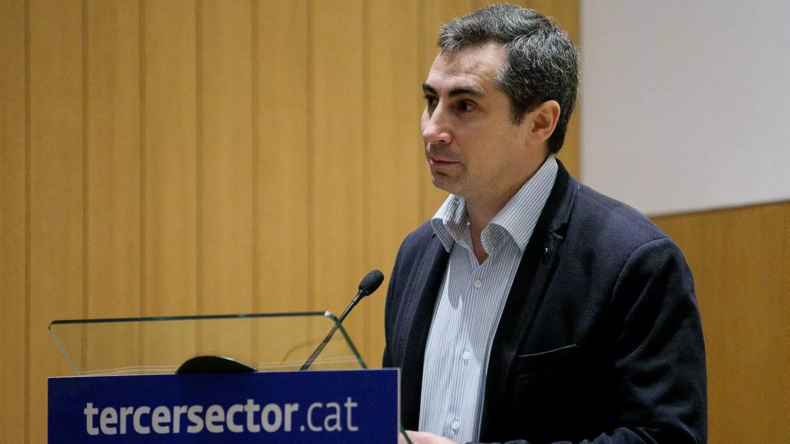 Oriol Illa, actual president de la Taula del Tercer Sector, durant una intervenció el gener de l’any passat.