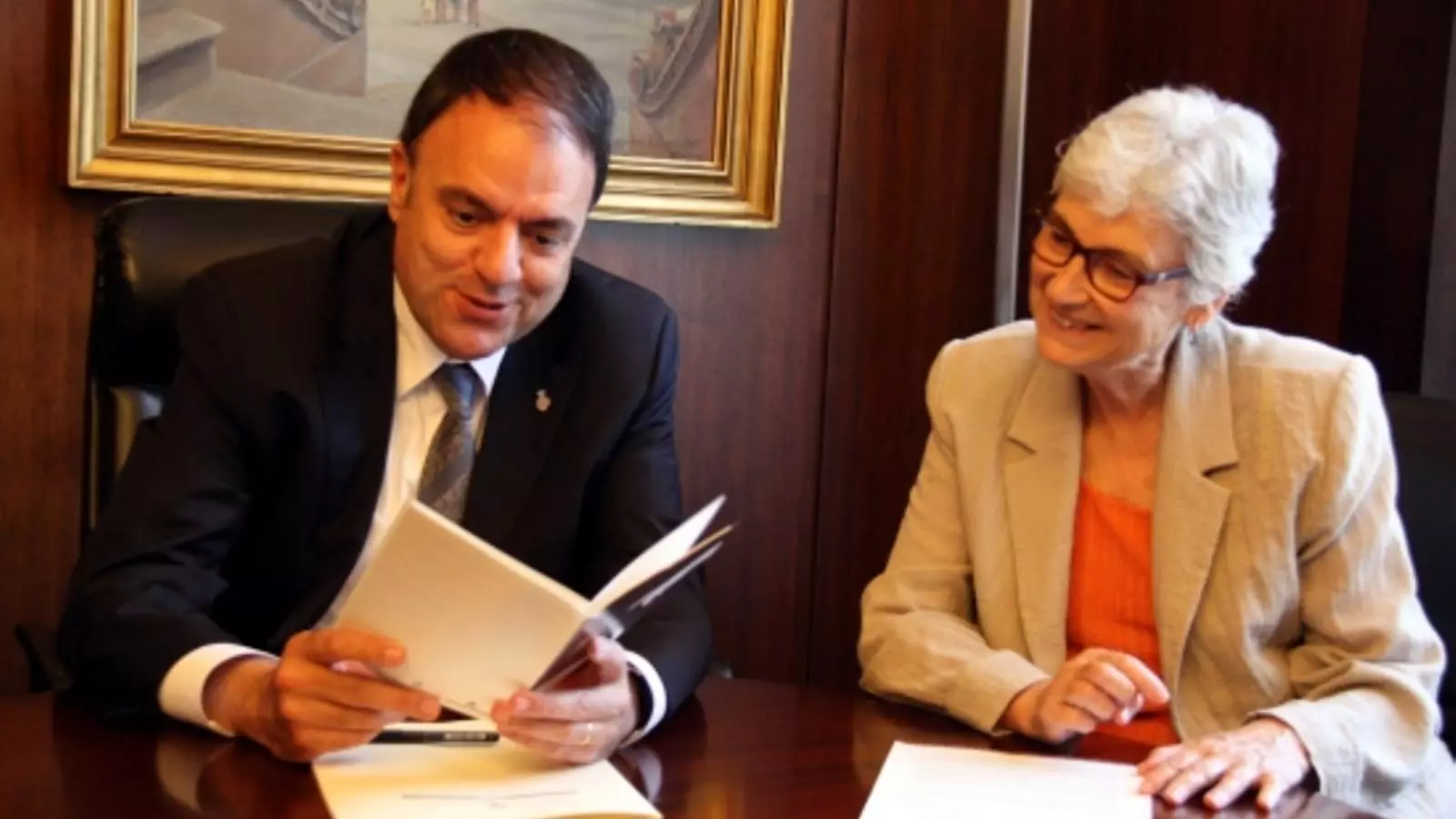 Valentí Junyent, alcalde de Manresa, i Muriel Casals, presidenta d'Òmnium