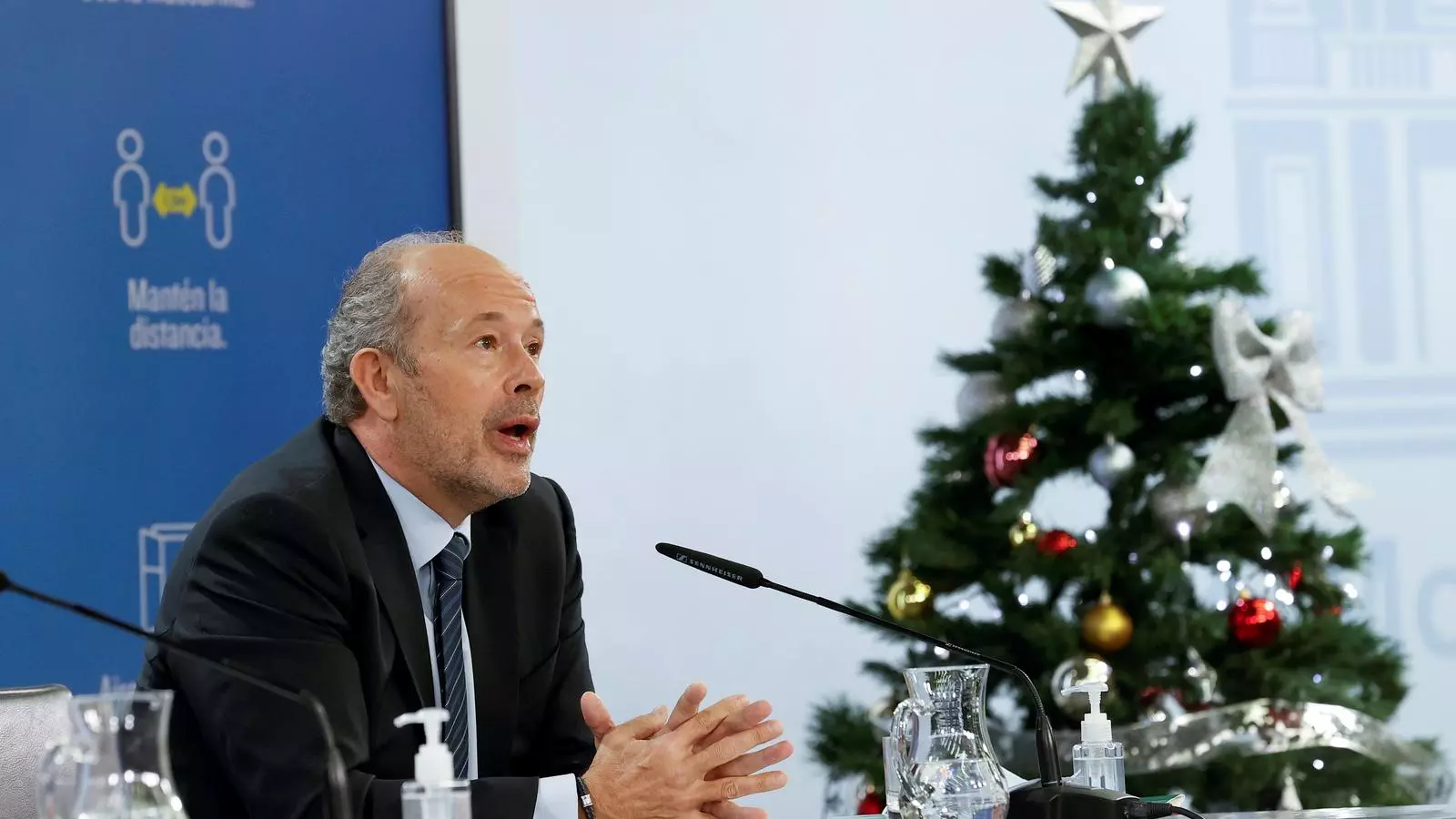 El ministre de Justícia, Juan Carlos Campo, durant la roda de premsa posterior al consell de ministres.