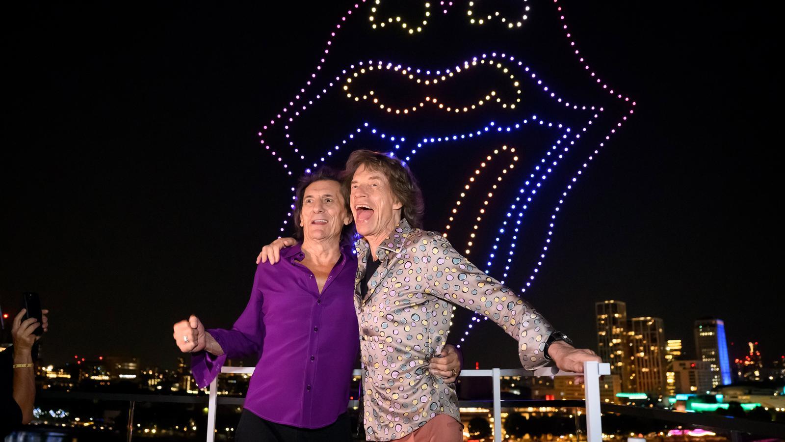 Mick Jagger y Ronnie Wood en un momento del espectáculo