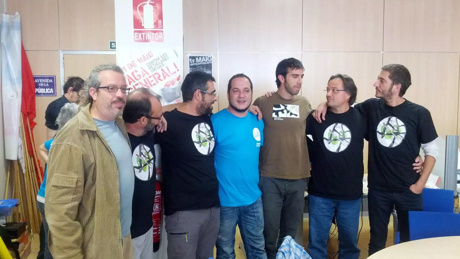 David Fernández i Oleguer Presas entre els vaguistes de Telefónica