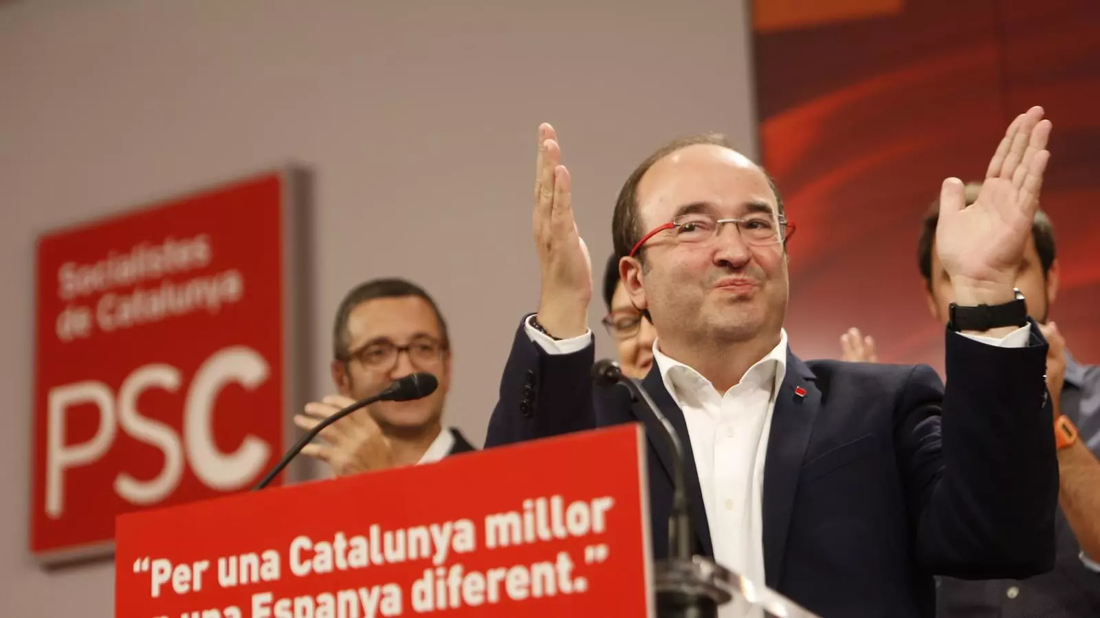 Miquel Iceta a la seu del PSC, la nit del 27-S. / MARC ROVIRA