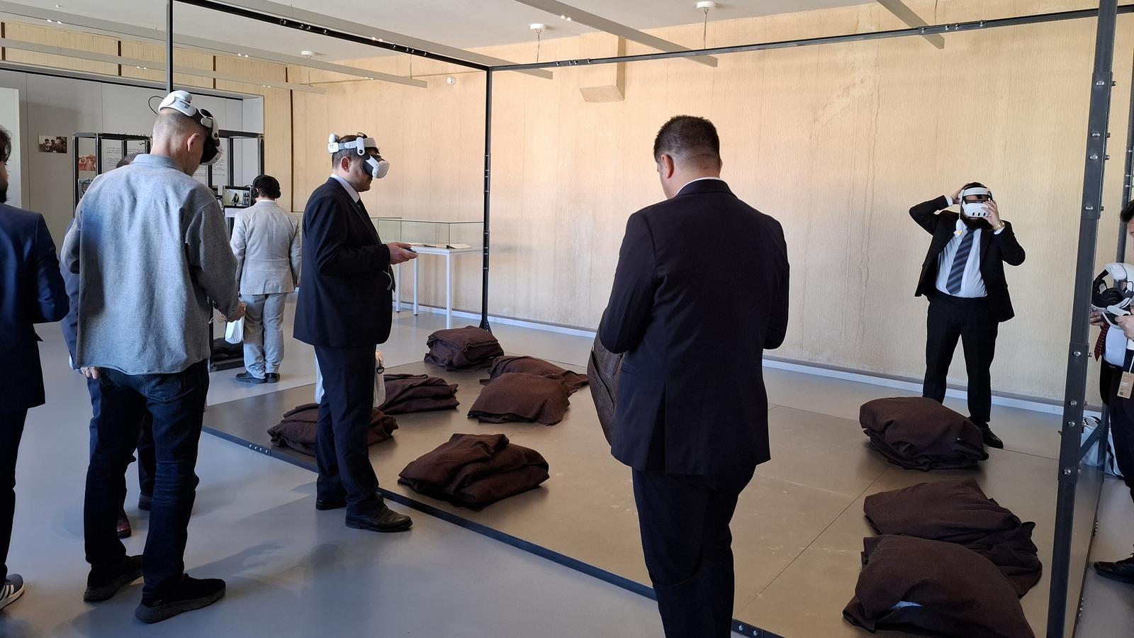 One of the rooms of the exhibition where visitors take a tour with virtual reality glasses