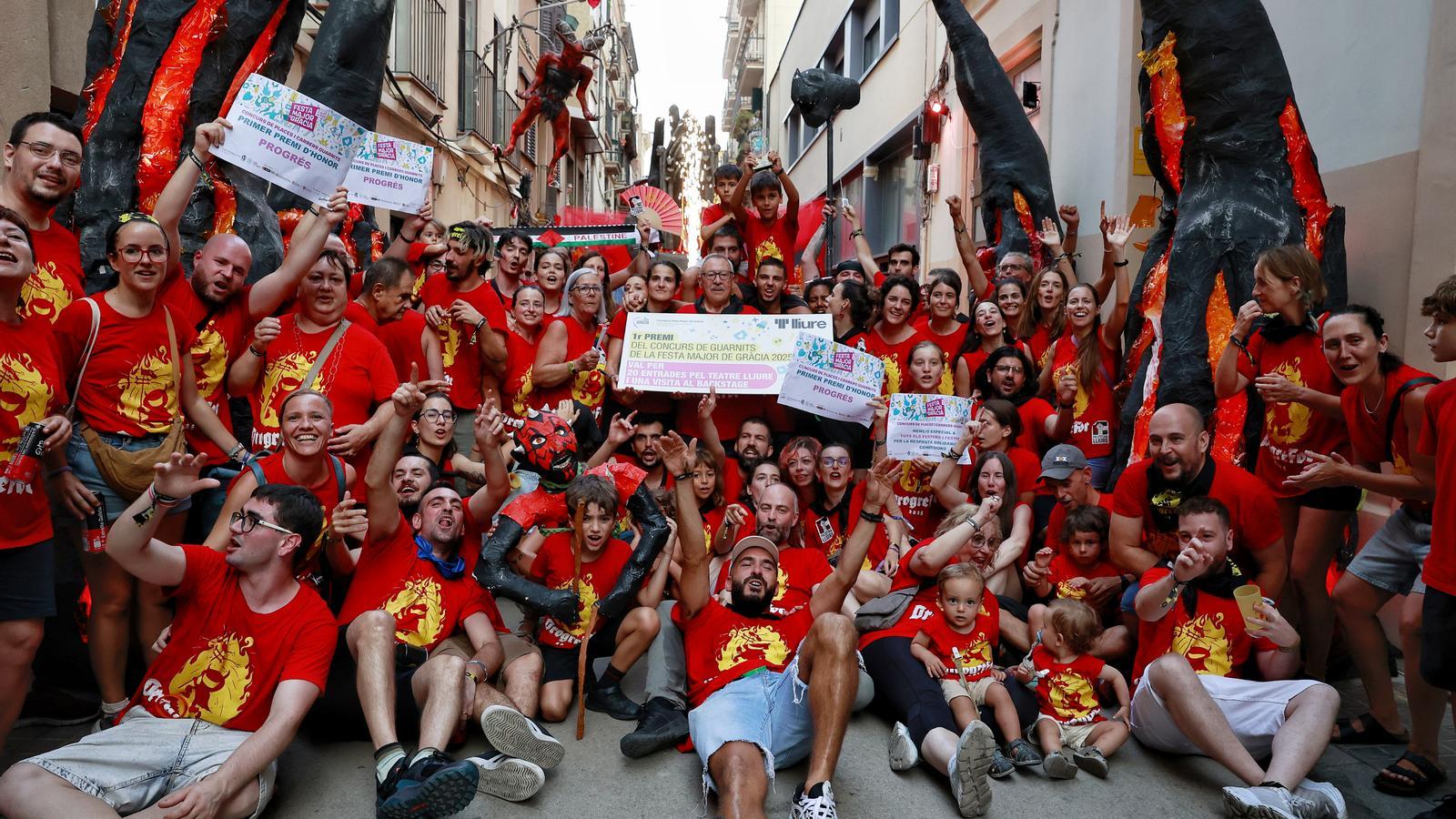 Celebration on Progrés Street after receiving the award.