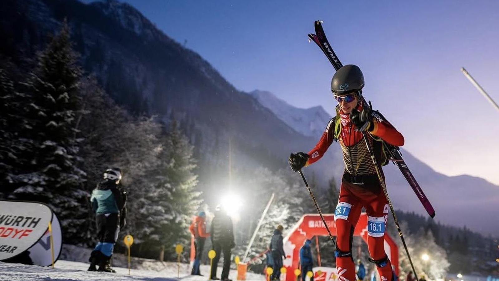 Marta Garcia, mountain skier, in action