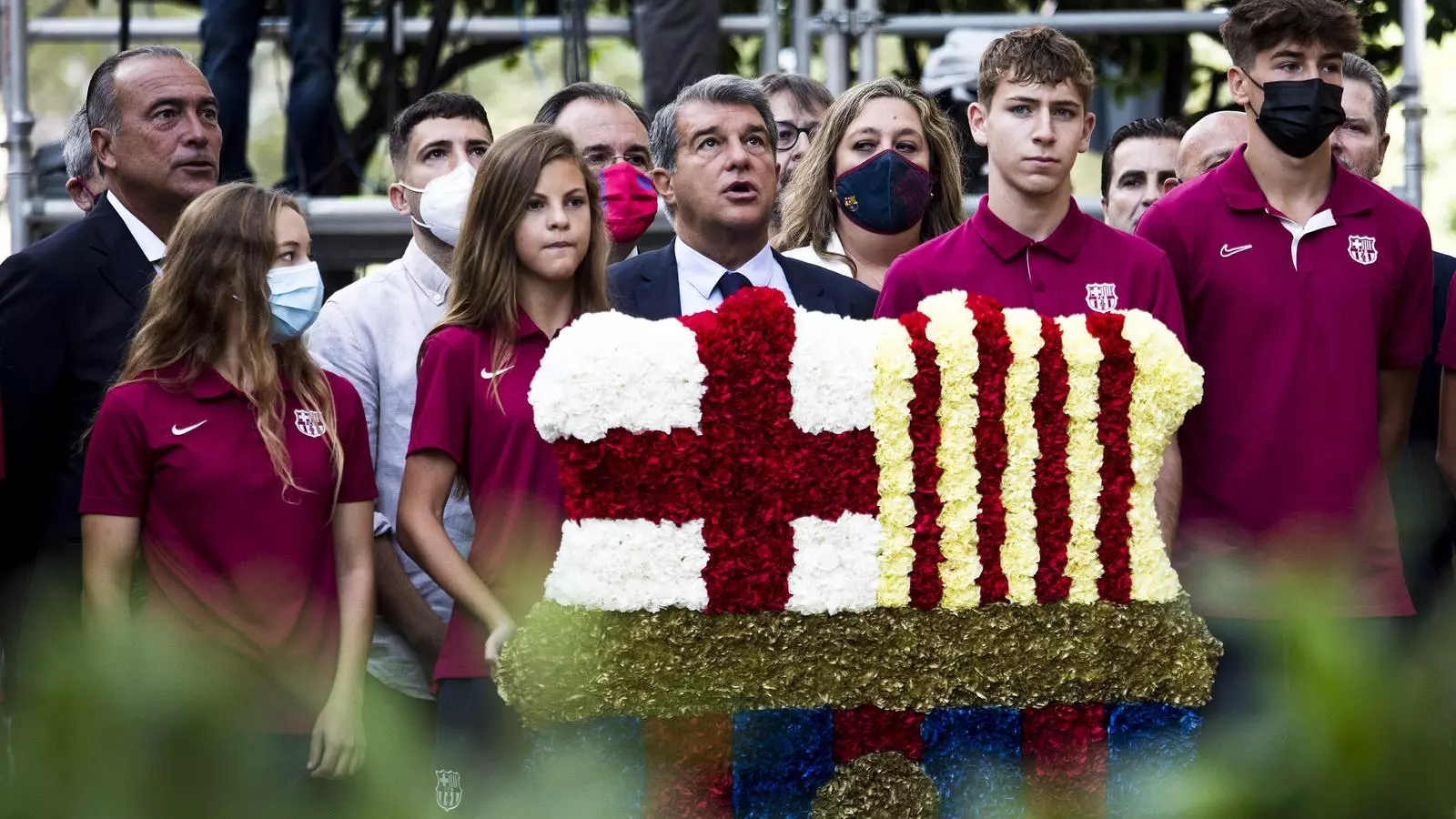 Joan Laporta Barça durante ofrenda floral a Rafel de Casanova