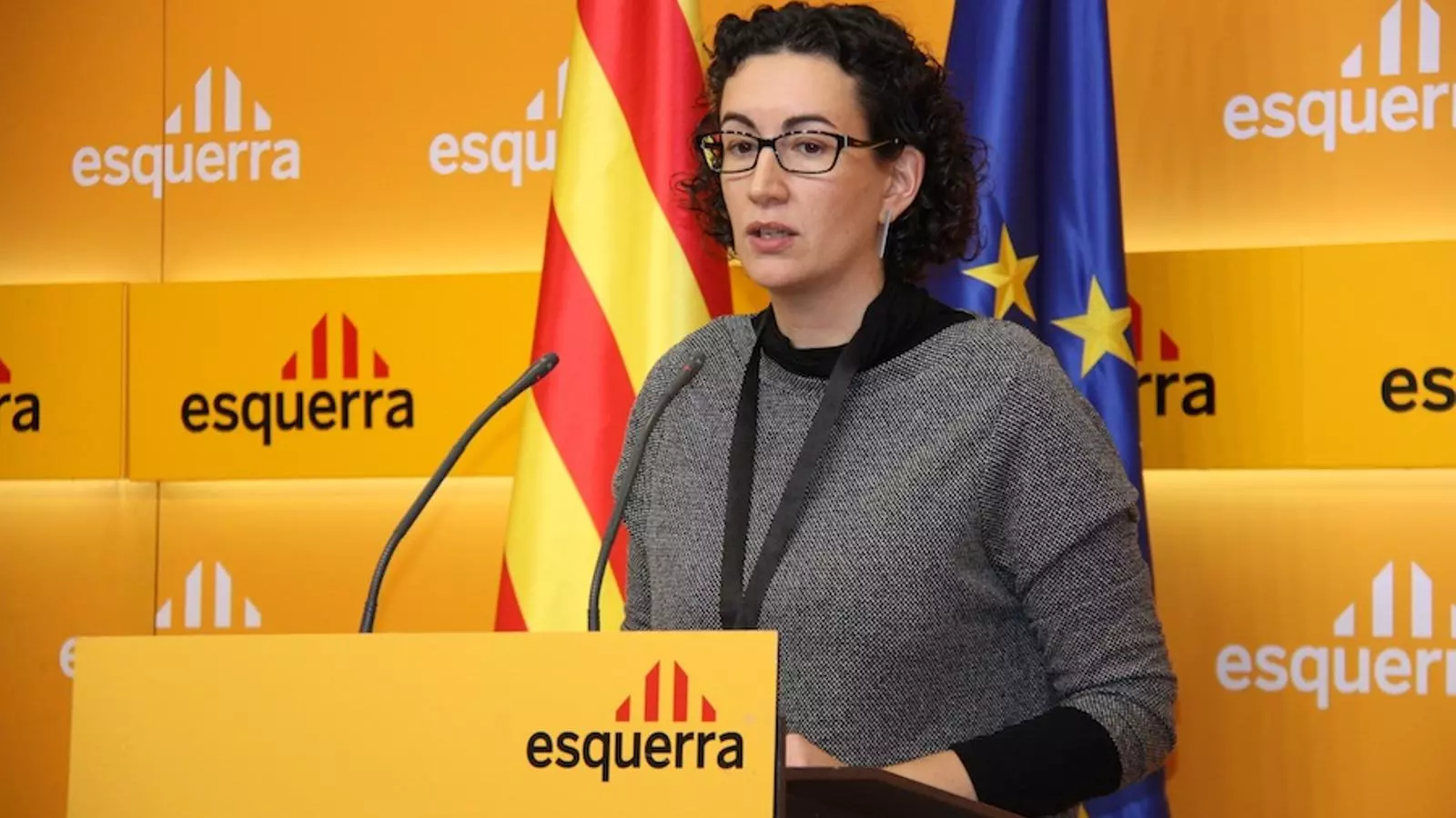La secretària general d'ERC, Marta Rovira, en la roda de premsa posterior al Consell Nacional del partit / ACN