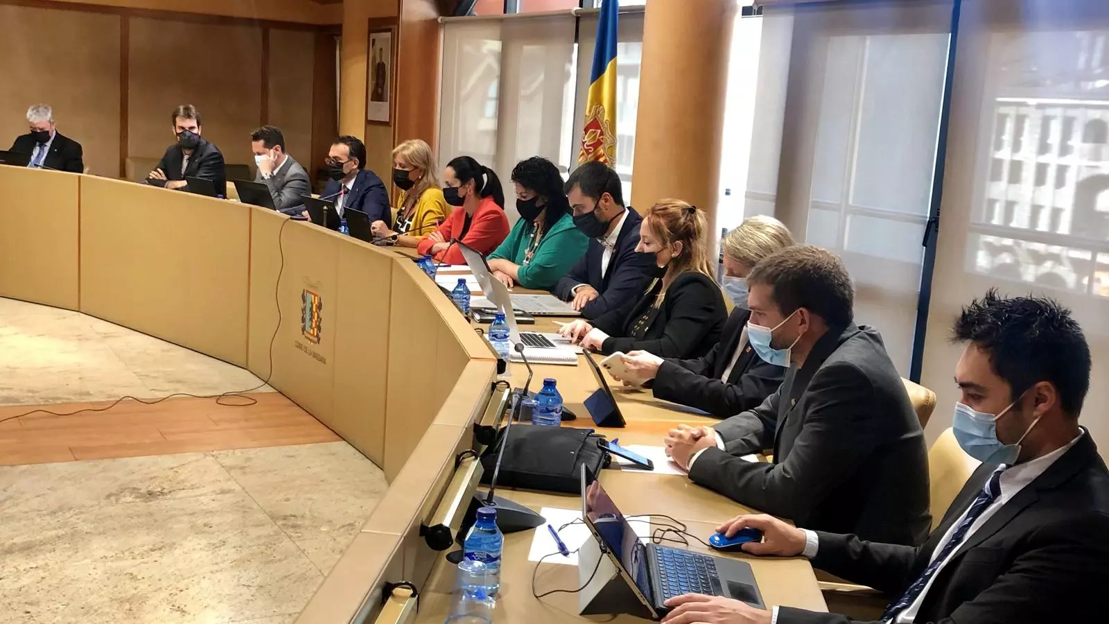 Un moment de la sessió ordinària del consell de comú de la Massana.