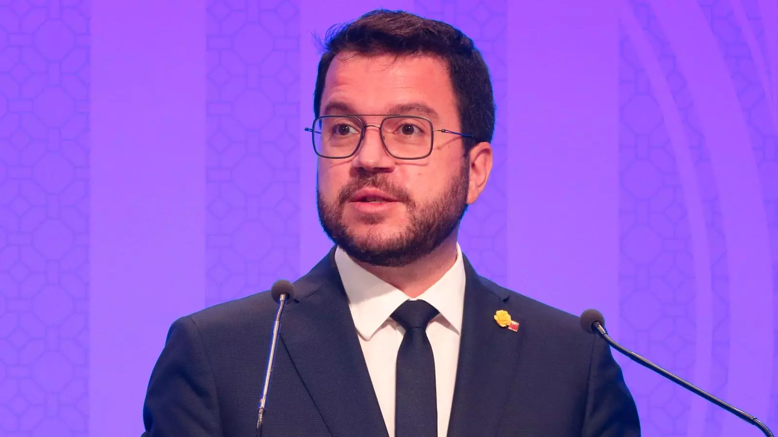 El president de la Generalitat, Pere Aragonès, en roda de premsa aquest dimarts