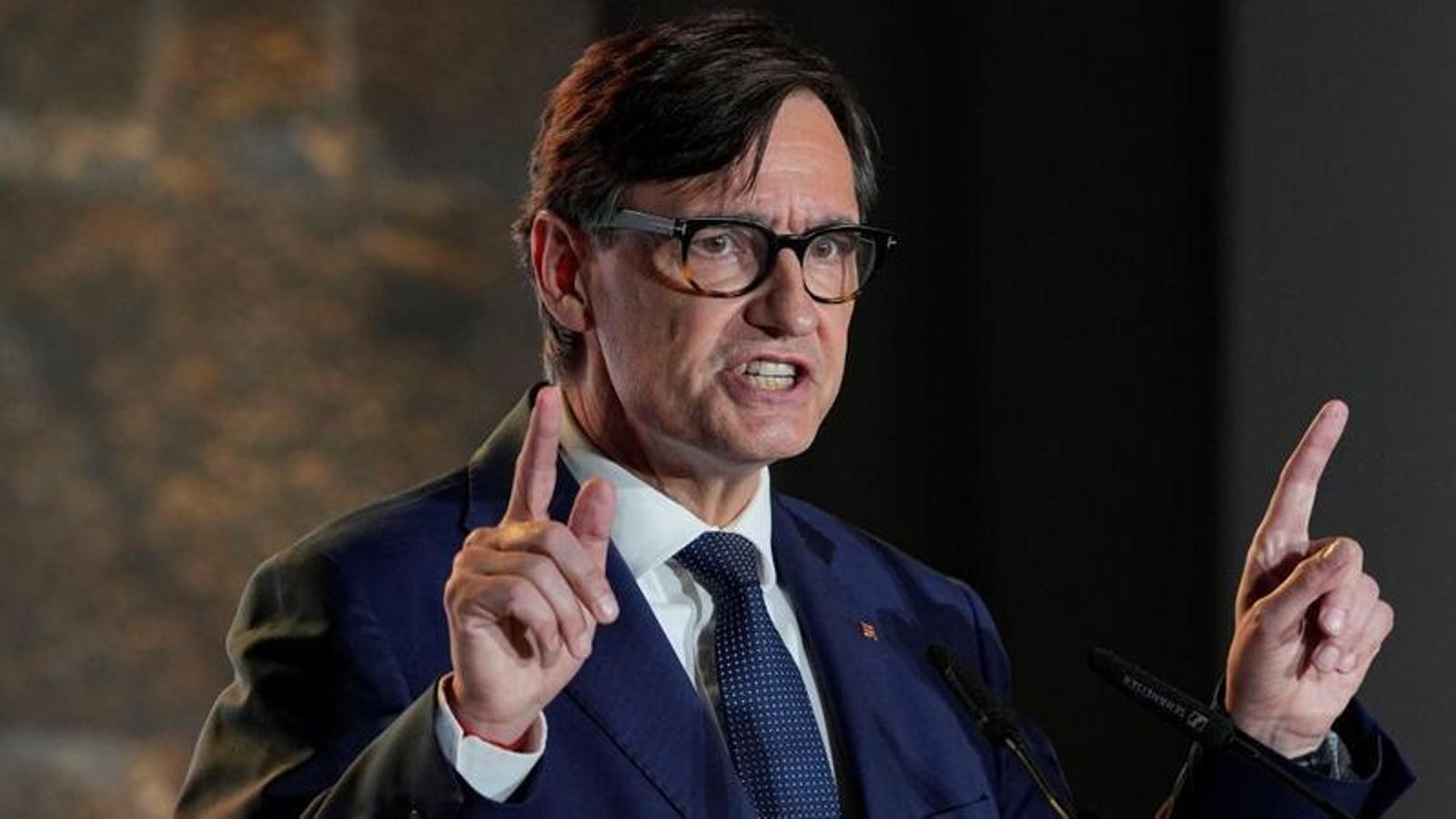 El presidente de la Generalitat, Salvador Illa, durante la conferencia "El futuro está aquí", el lunes, en el Museo Marítimo de Barcelona.