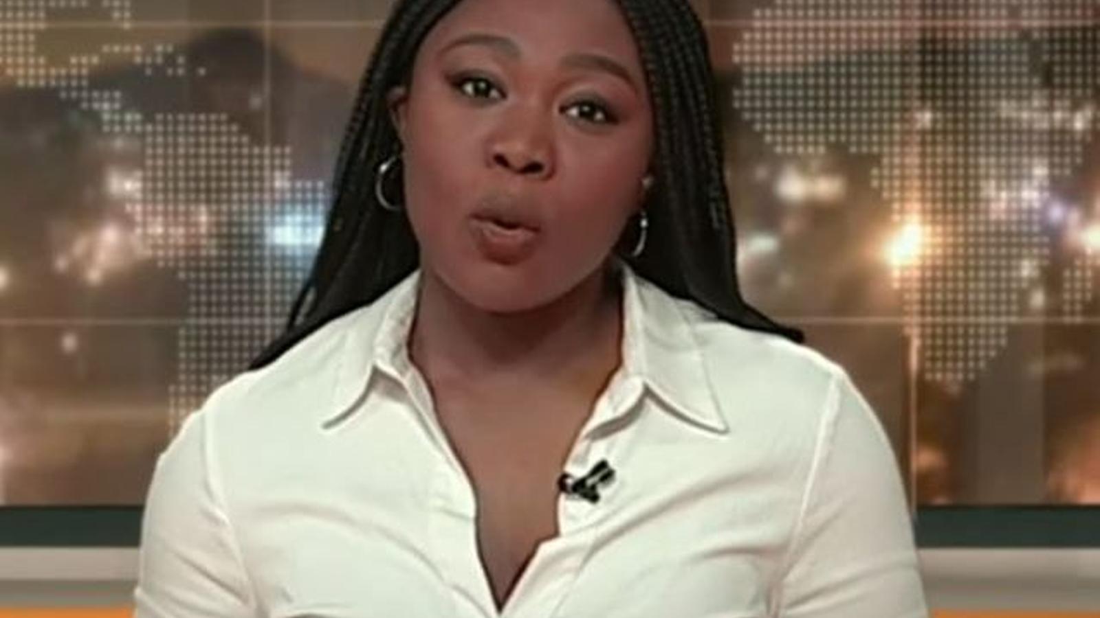 Bea Duodu presenting the news