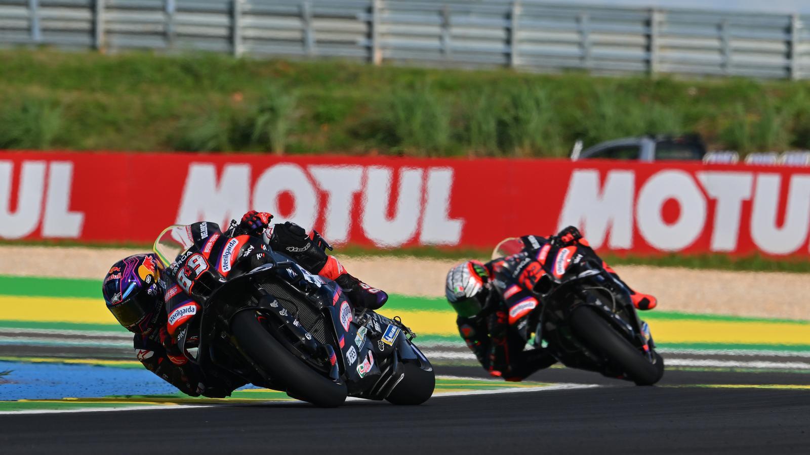 Jorge Martín (89) y Marco Bezzecchi (72) en el GP de Brasil