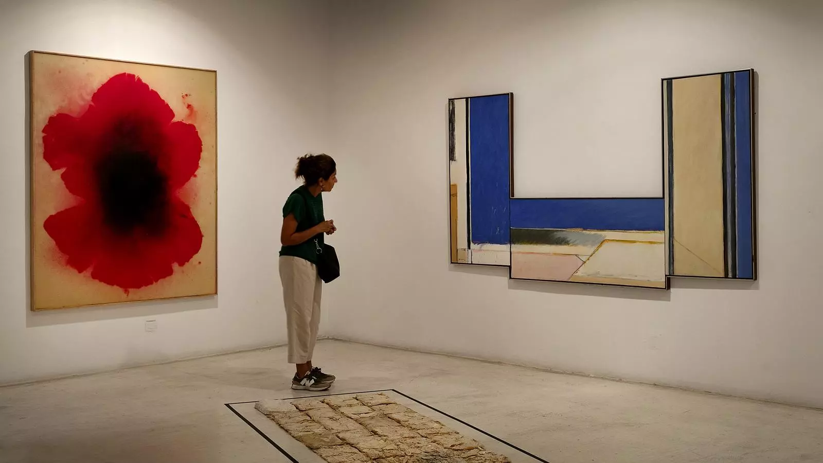 Obres de José María Sicilia (a l'esquerra) i Albert Ràfols Casamada a l'exposició 'La catifa màgica. Per a Joan Prats'¡