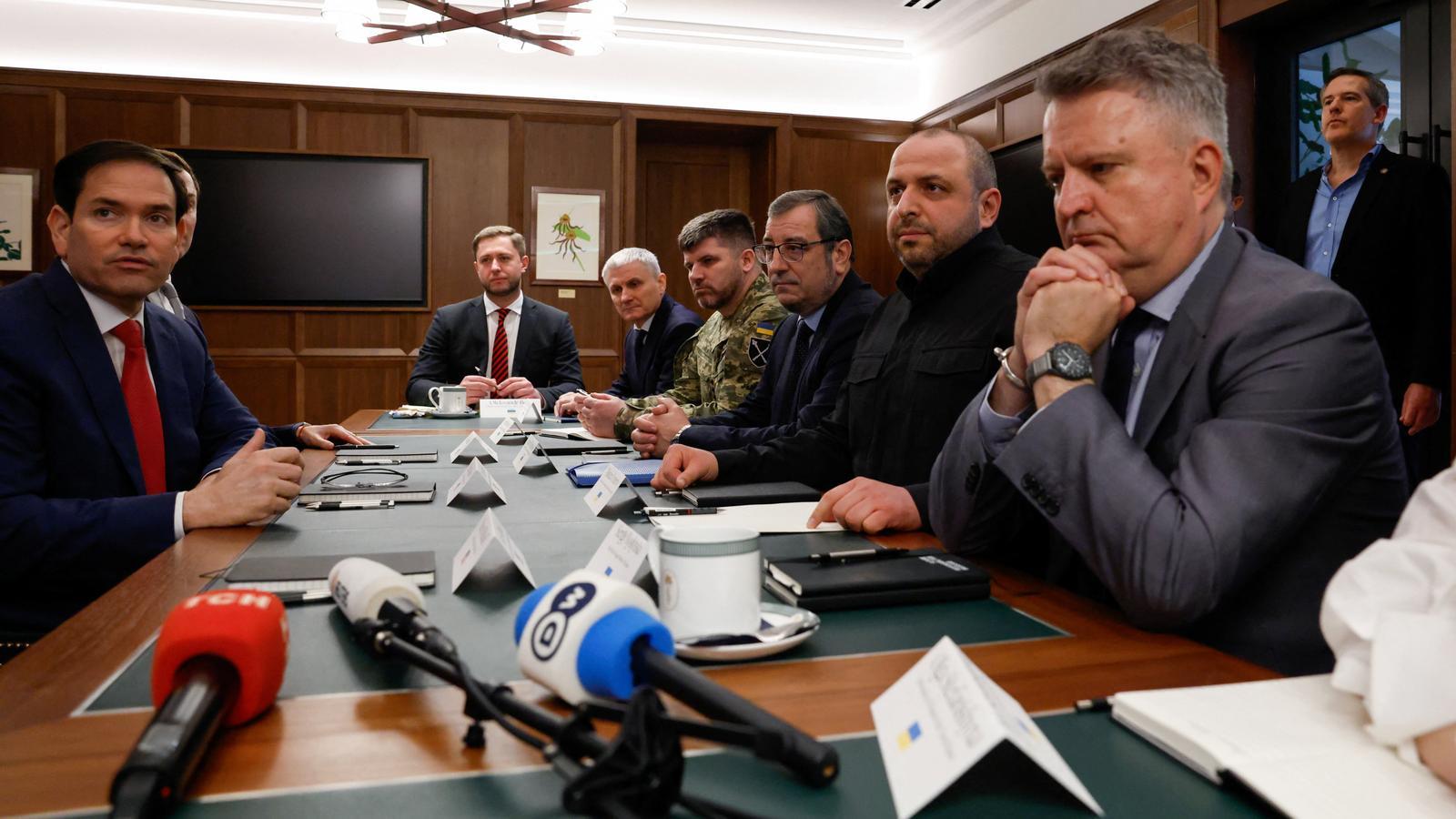 US Secretary of State Marco Rubio with Rustem Umerov, Secretary of the National Security and Defense Council of Ukraine, in Florida, USA.