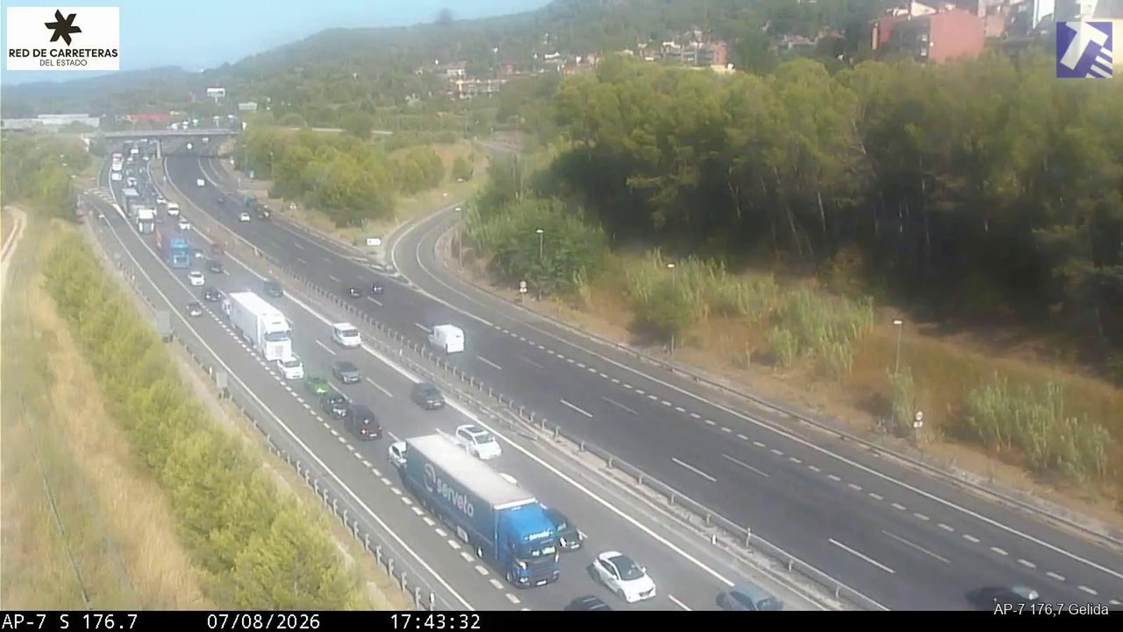 Image of the traffic jams recorded on the AP-7