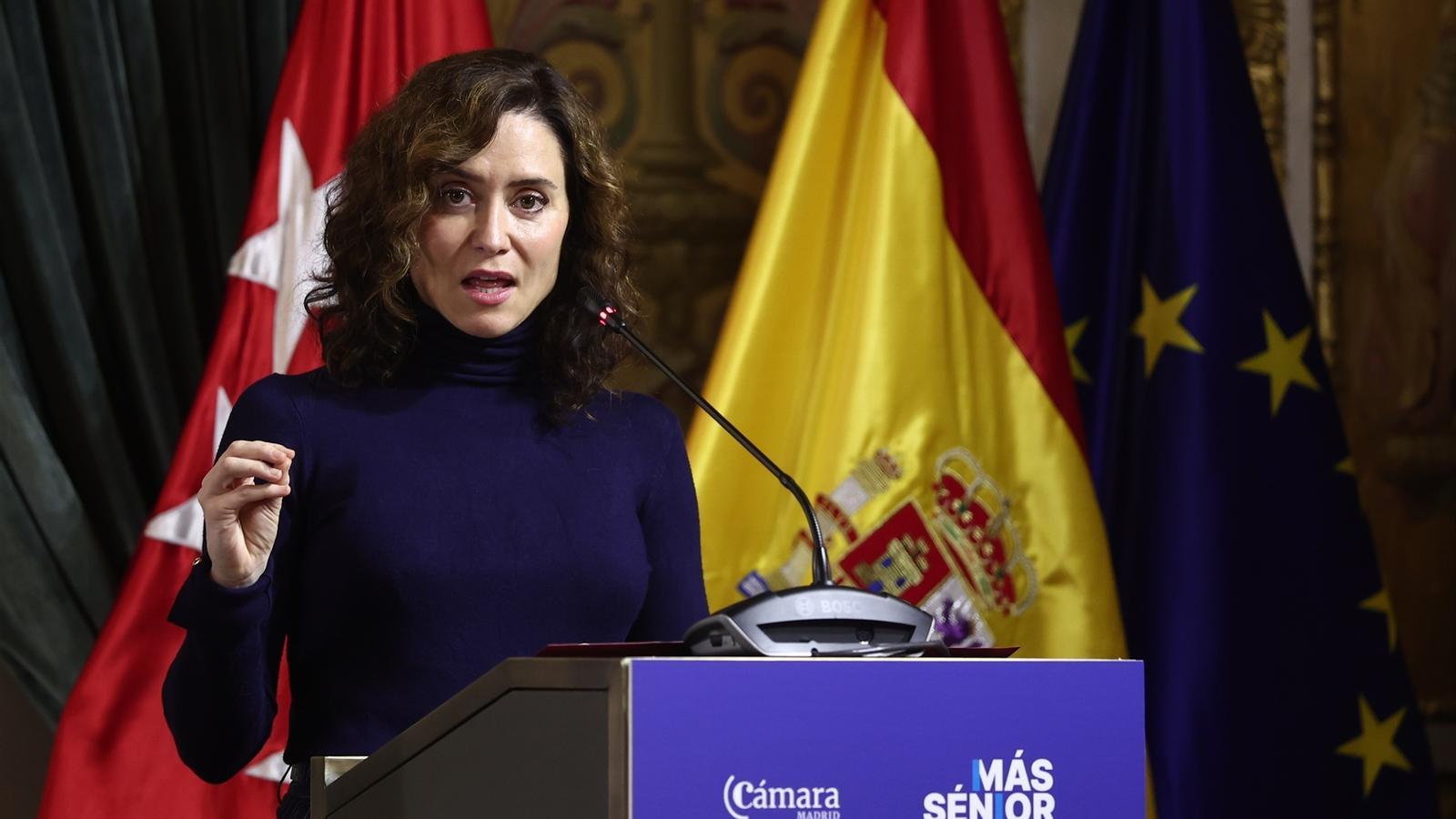 Isabel Díaz Ayuso intervenes at the forum ‘Longevity has a Woman’s name’ organized by the Más Sénior Foundation