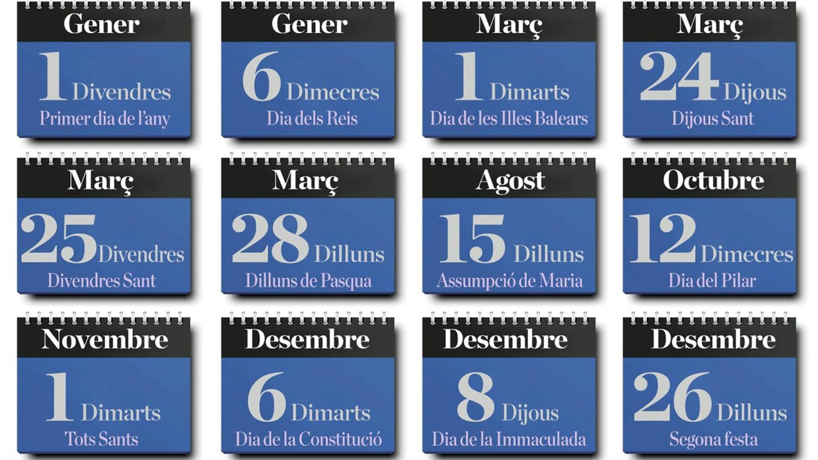 L’any 2016 tindrà quatre ponts
 I quatre caps de setmana llargs Aproven sis màsters a la UIB i un nou decret d’ordenació sanitària