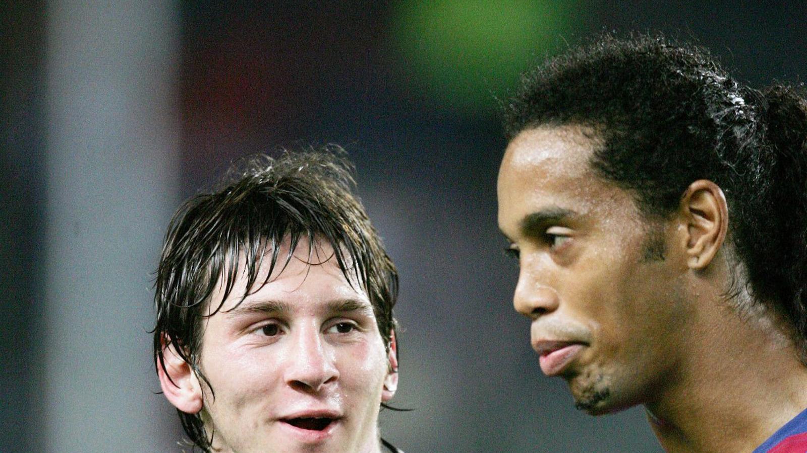Ronaldinho and Messi, in a file image.