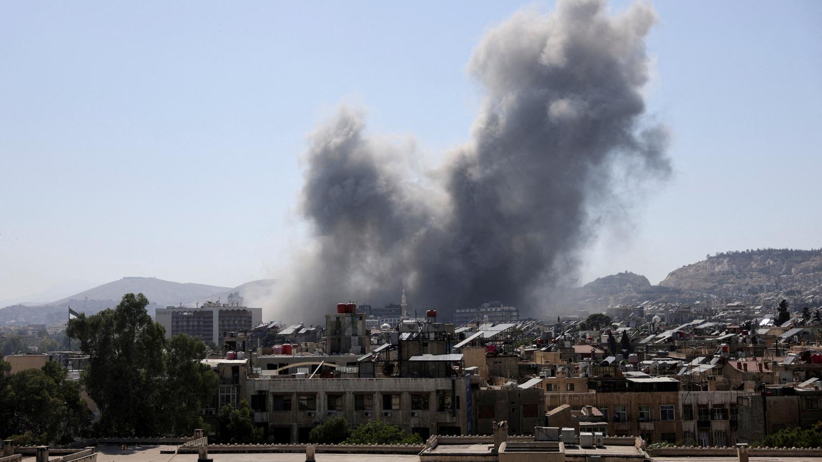 An image of the Ministry of Defense, after being bombed by Israel.