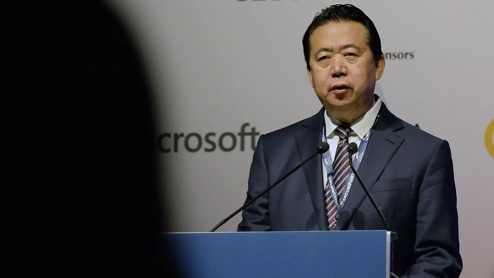Imatge d’arxiu de l’excap
De la Interpol, el xinès Meng Hongwei, durant un parlament en un congrés a Singapur.