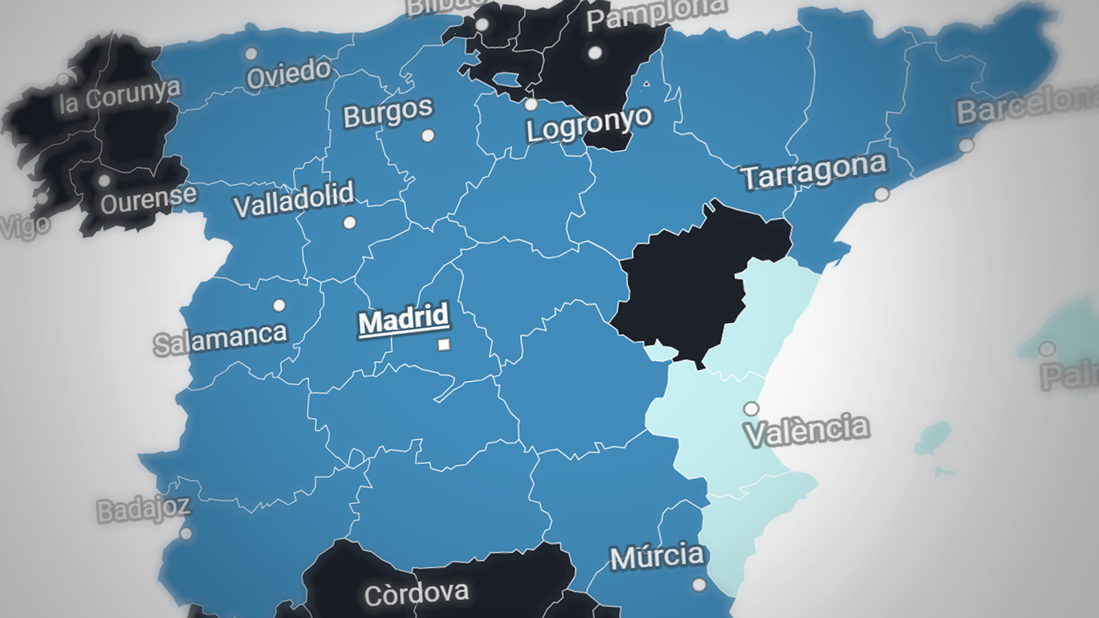 Map of the provisional candidacies of the left to the Congress for 29-N.