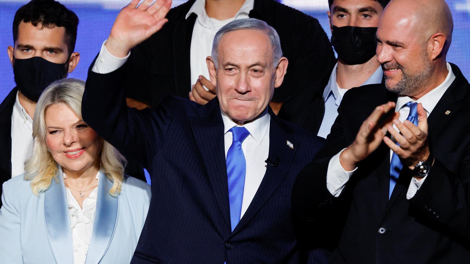 The Israeli prime minister, Benjamin Netanyahu, at an event of his party, the Likud, in Tel Aviv, on September 17.