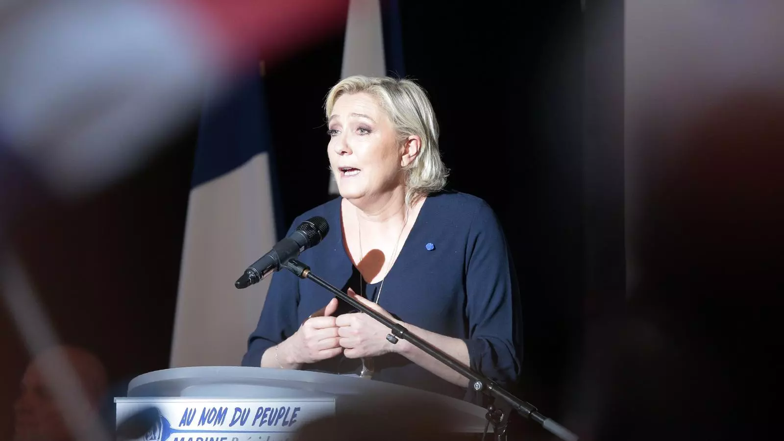 Marine Le Pen en un acte de campanya aquest cap de setmana.