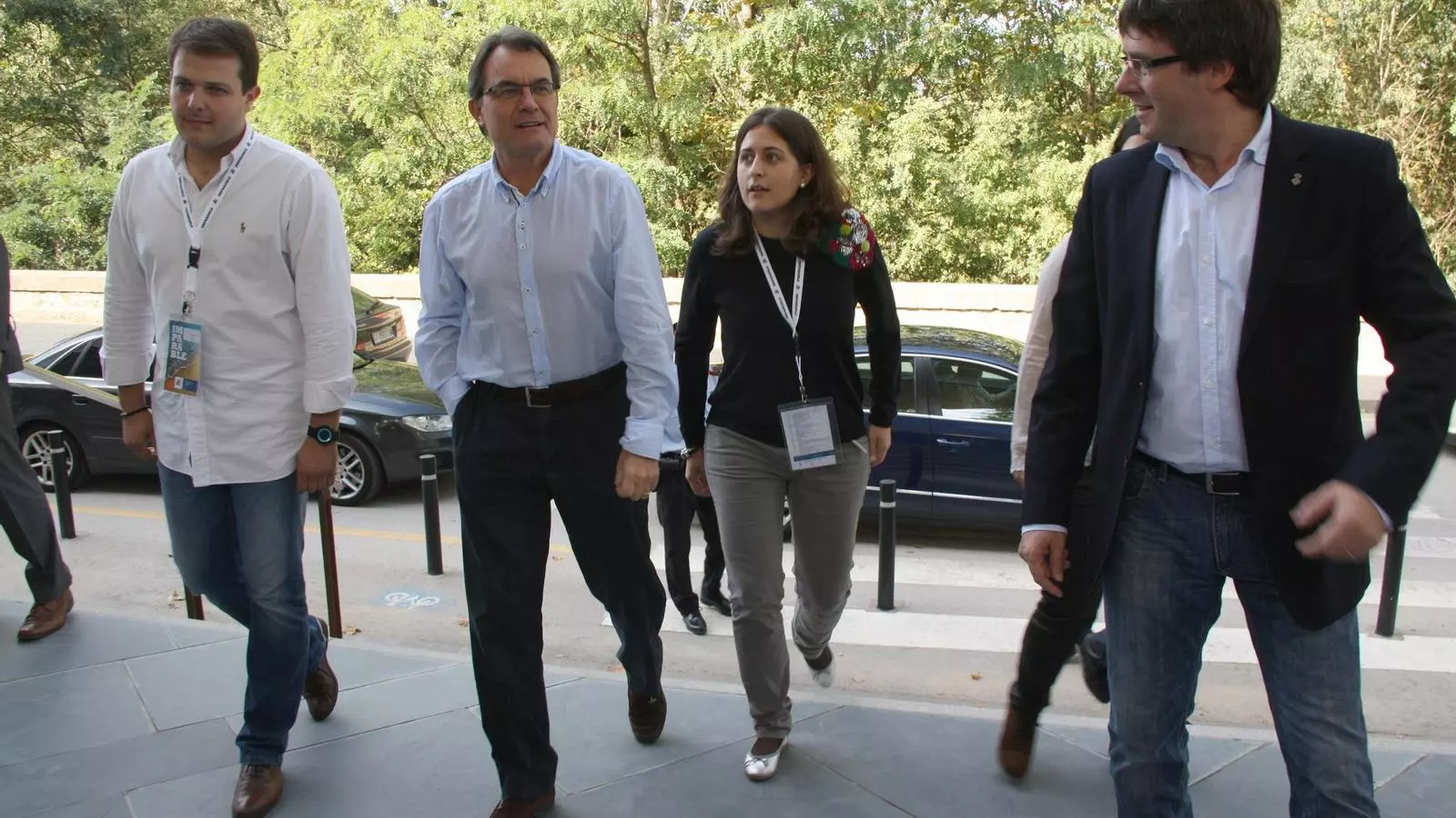 Mas, amb Gerard Figueras, Marta Pascal i Carles Puigdemont