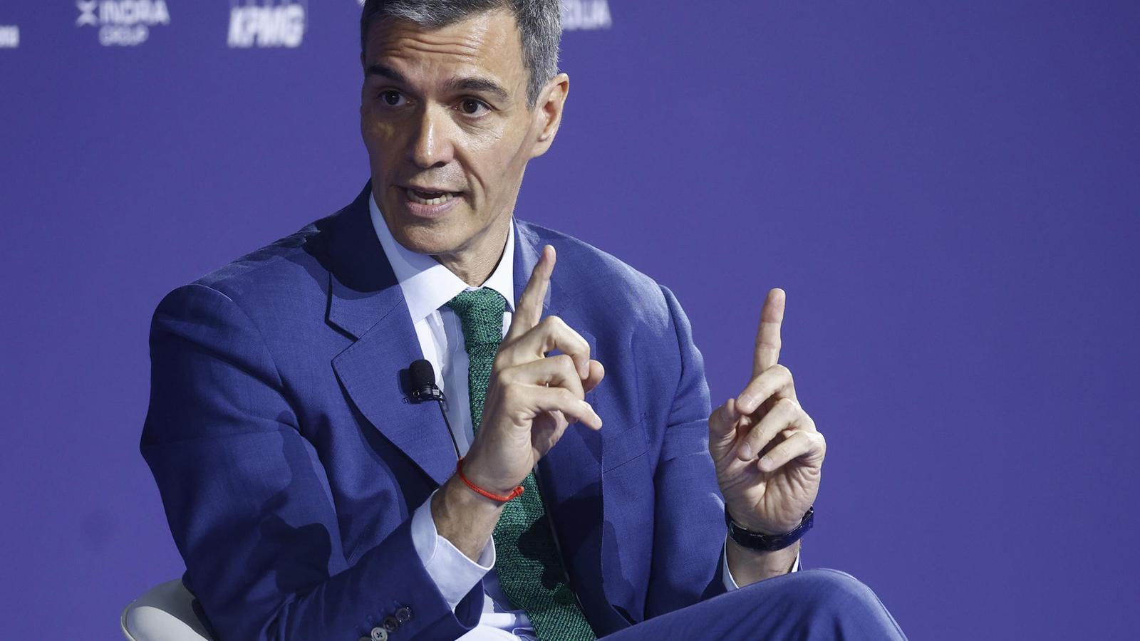 El presidente español, Pedro Sánchez, este miércoles en el Círculo de Economía