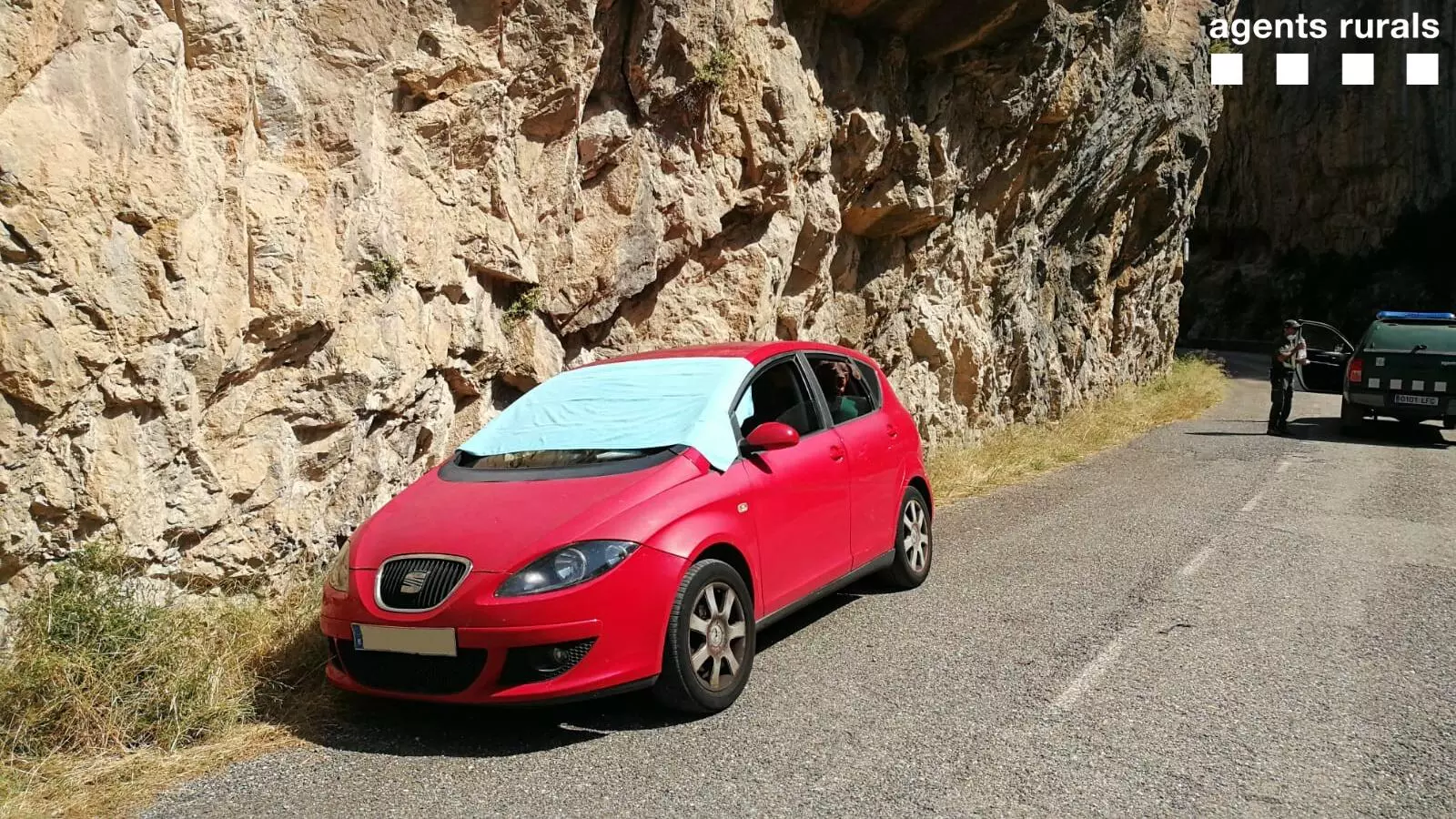 El vehicle amb el gos a dins, a la zona de Collegats. / AGENTS RURALS