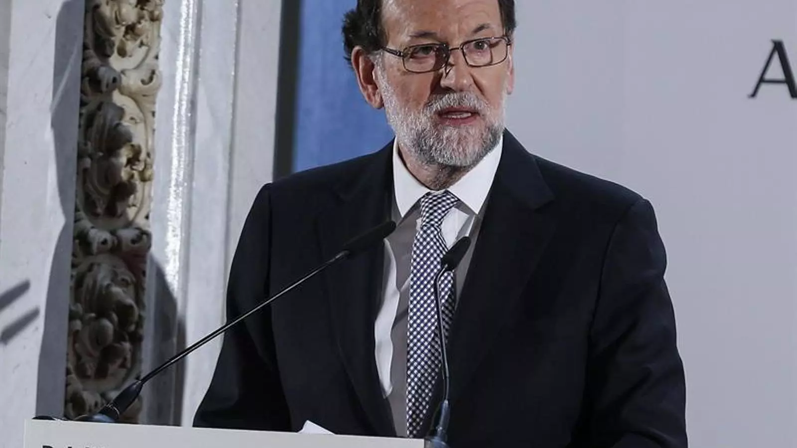 Mariano Rajoy, durant la conferència-dinar al Casino de Madrid aquest dimarts. EFE