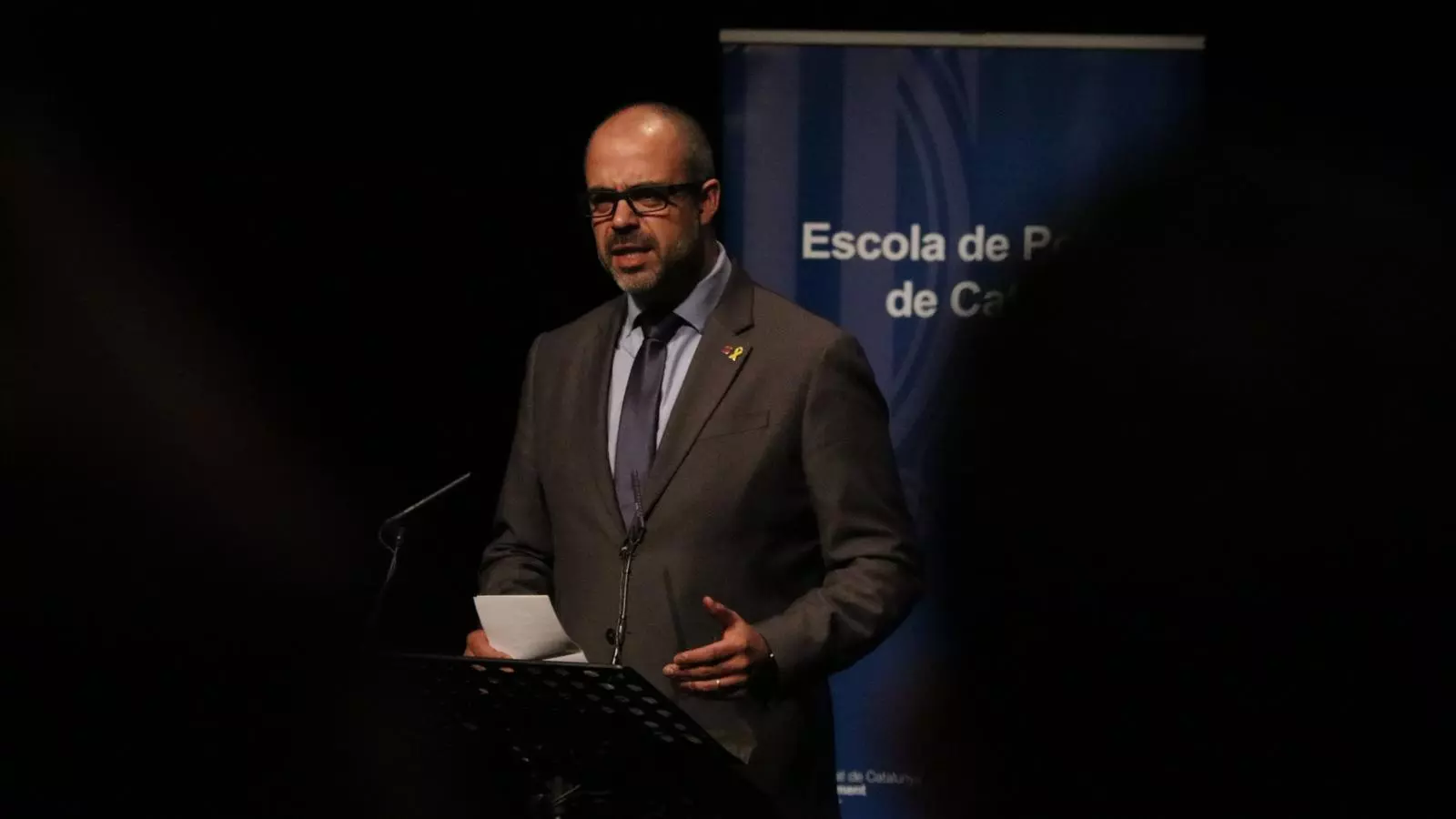 El conseller Buch en la inauguració de les jornades, que es fan a l'Institut del Teatre