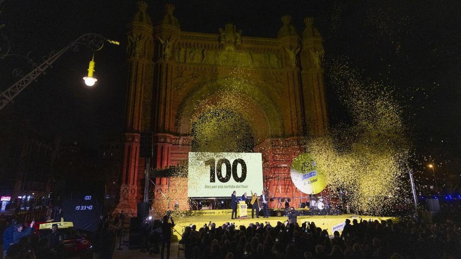 Barcelona se viste de amarillo para celebrar que faltan 100 días para el inicio del Tour de Francia