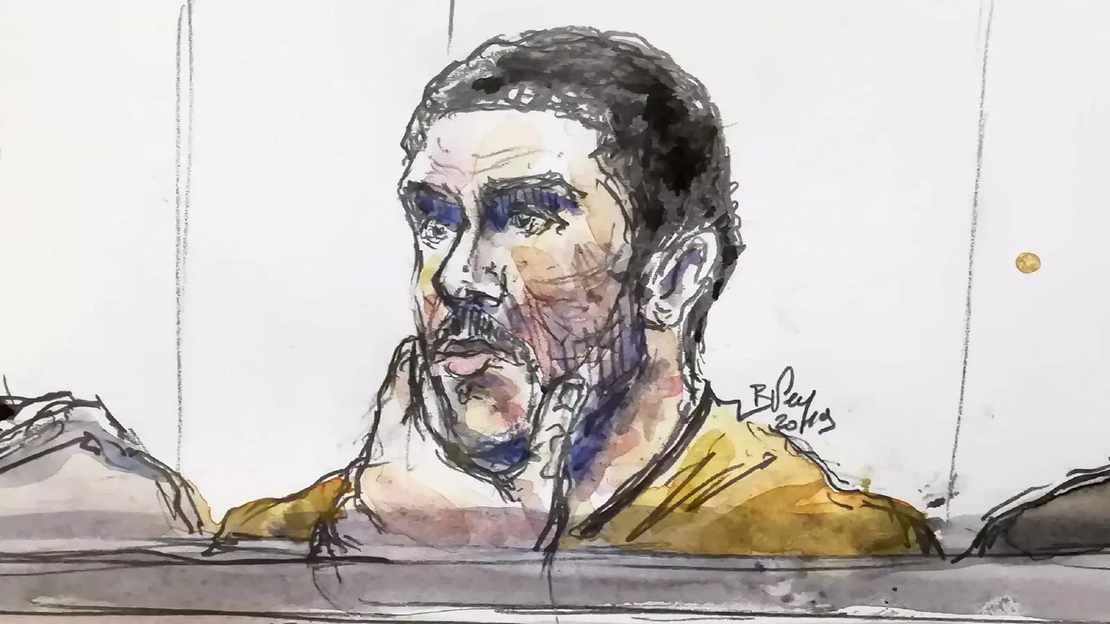 El francès Mehdi Nemmouche, en un retrat del judici.