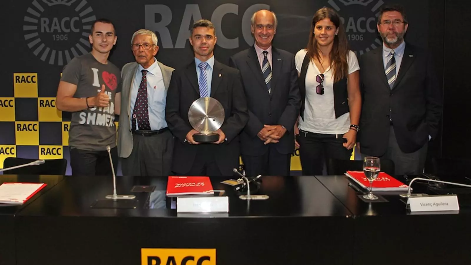 Jorge Lorenzo i Laia Sanz, durant la presentació de les 24 hores. CIRCUIT DE CATALUNYA