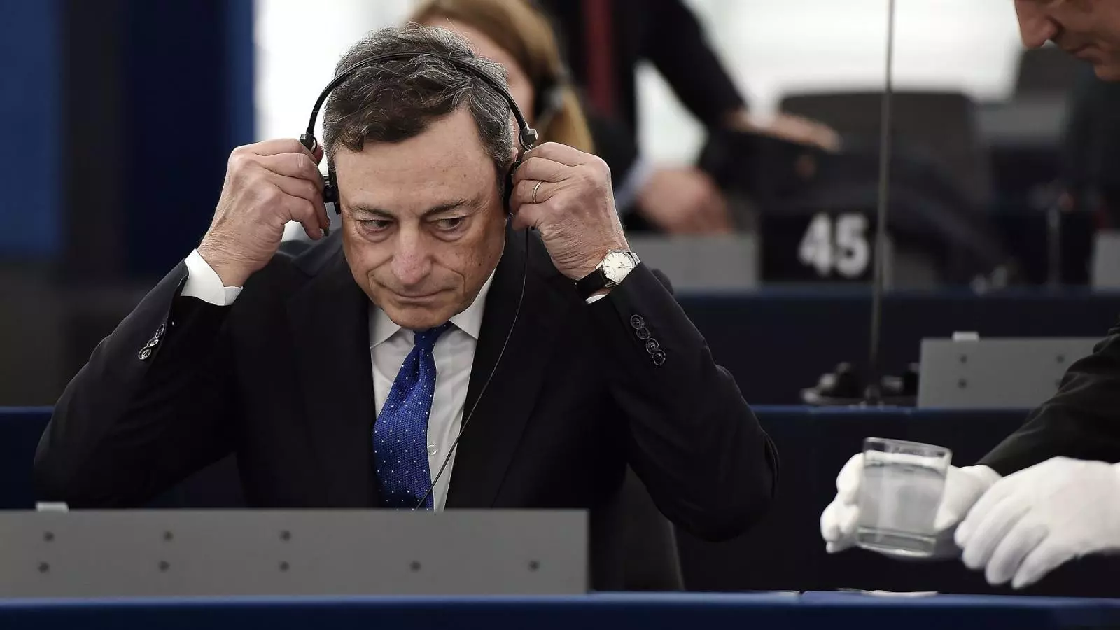 El president del BCE, Mario Draghi, ahir al Parlament Europeu, a Estrasburg.