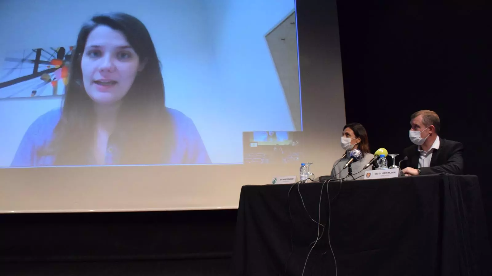 Un moment de la roda de premsa de presentació del projecte Fisiofocus.