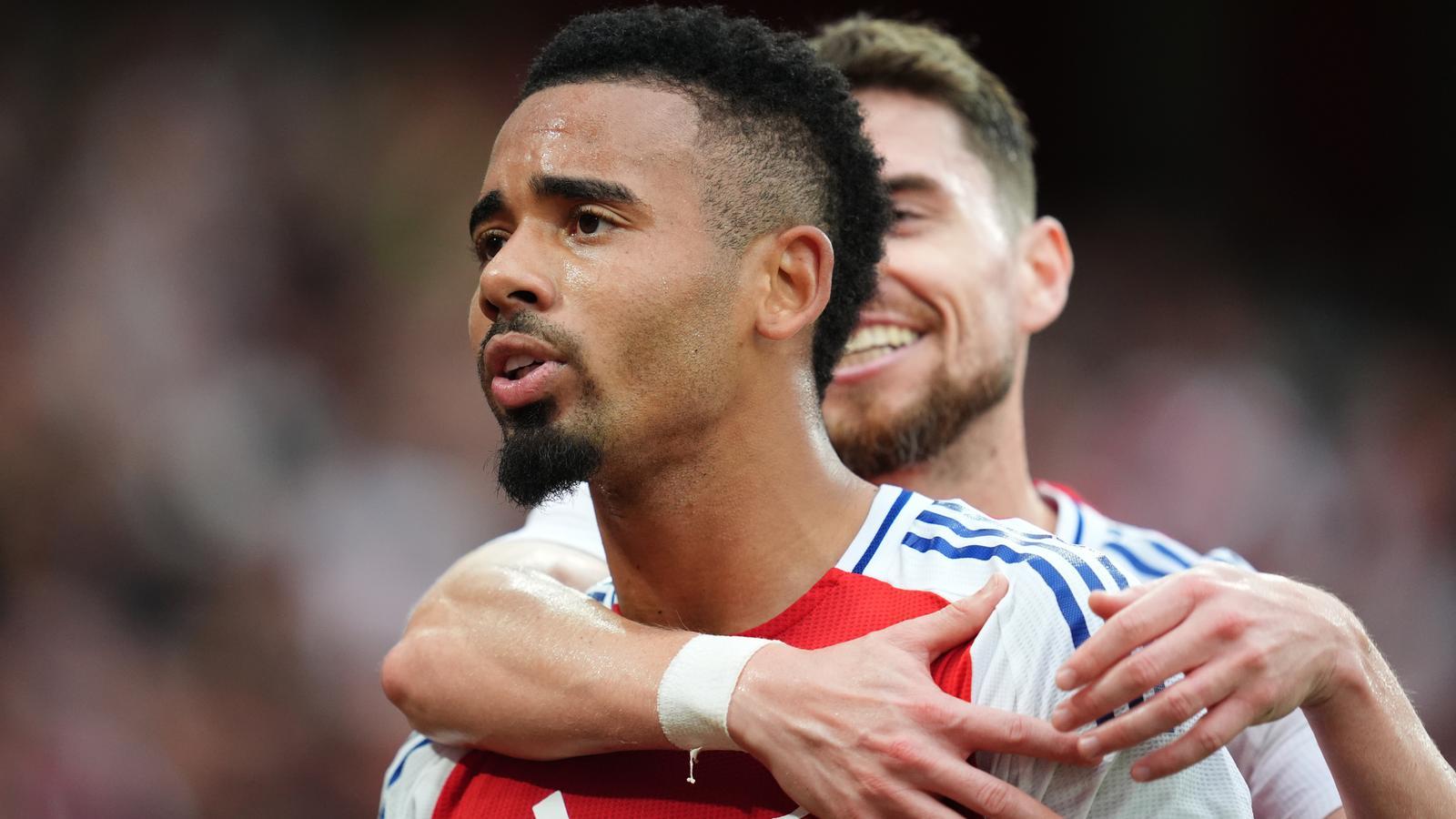 Gabriel Jesus during a match with Arsenal