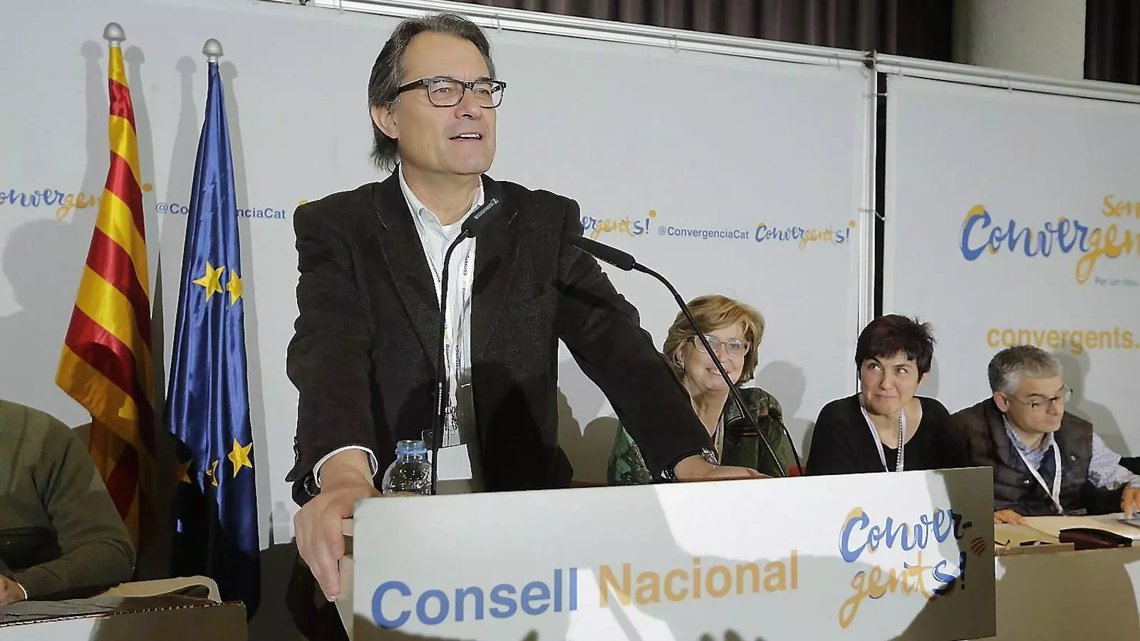 El president de CDC, Artur Mas, al consell nacional del partit celebrat ahir.
