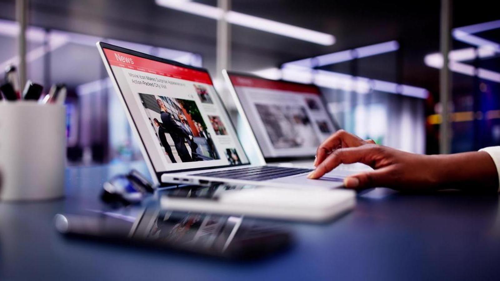 Read news on the computer