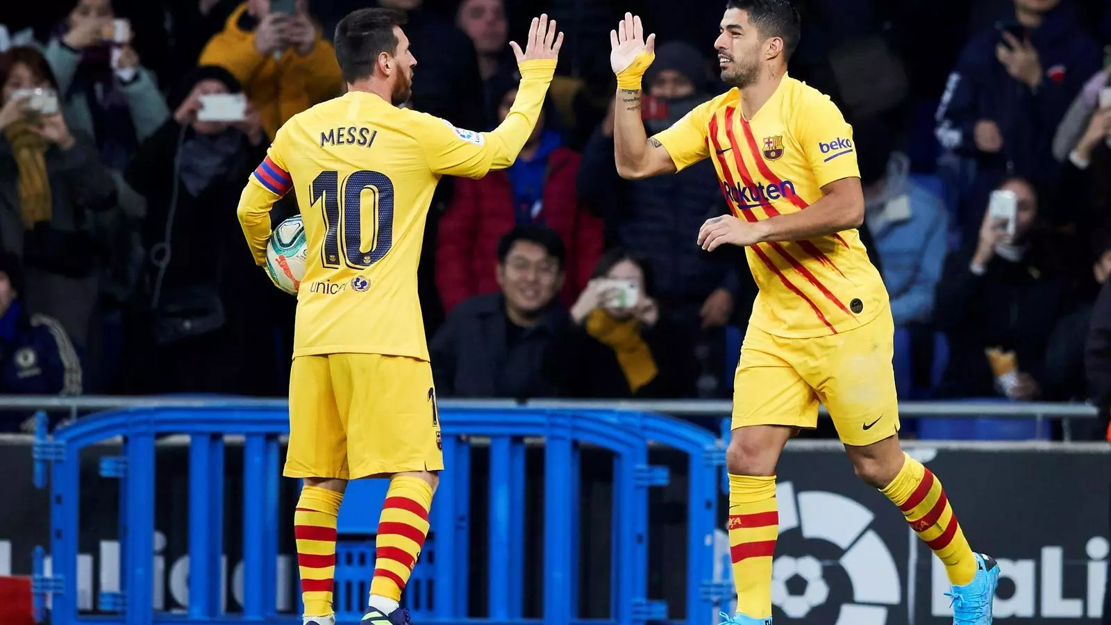 Luis Suárez i Leo Messi al derbi contra l'Espanyol