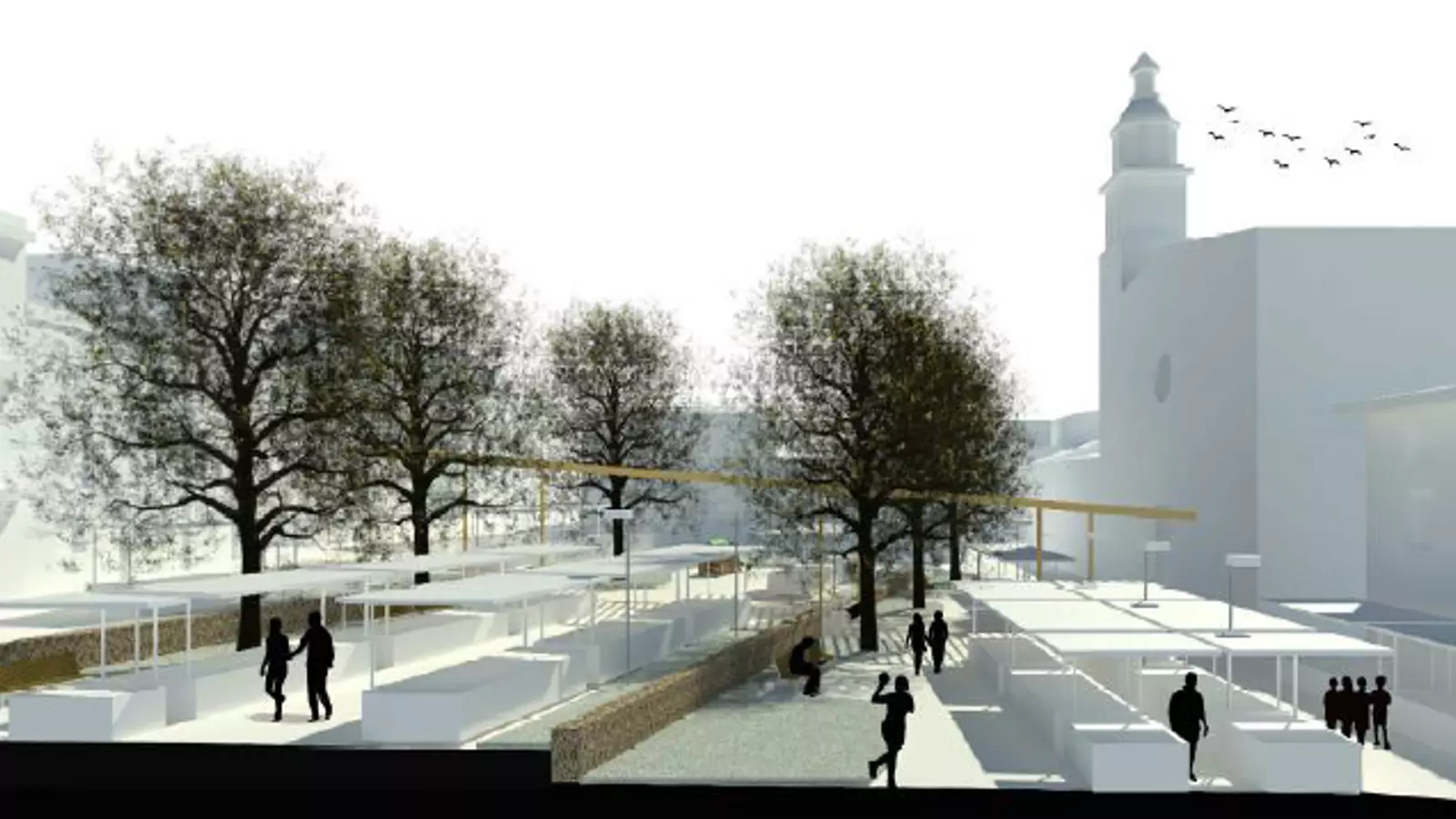 L'avantprojecte, encarregat per l'Ajuntament de Selva a Marès Arquitectura, preveu substituir una plataforma plana per unsuperfície a tres nivells.