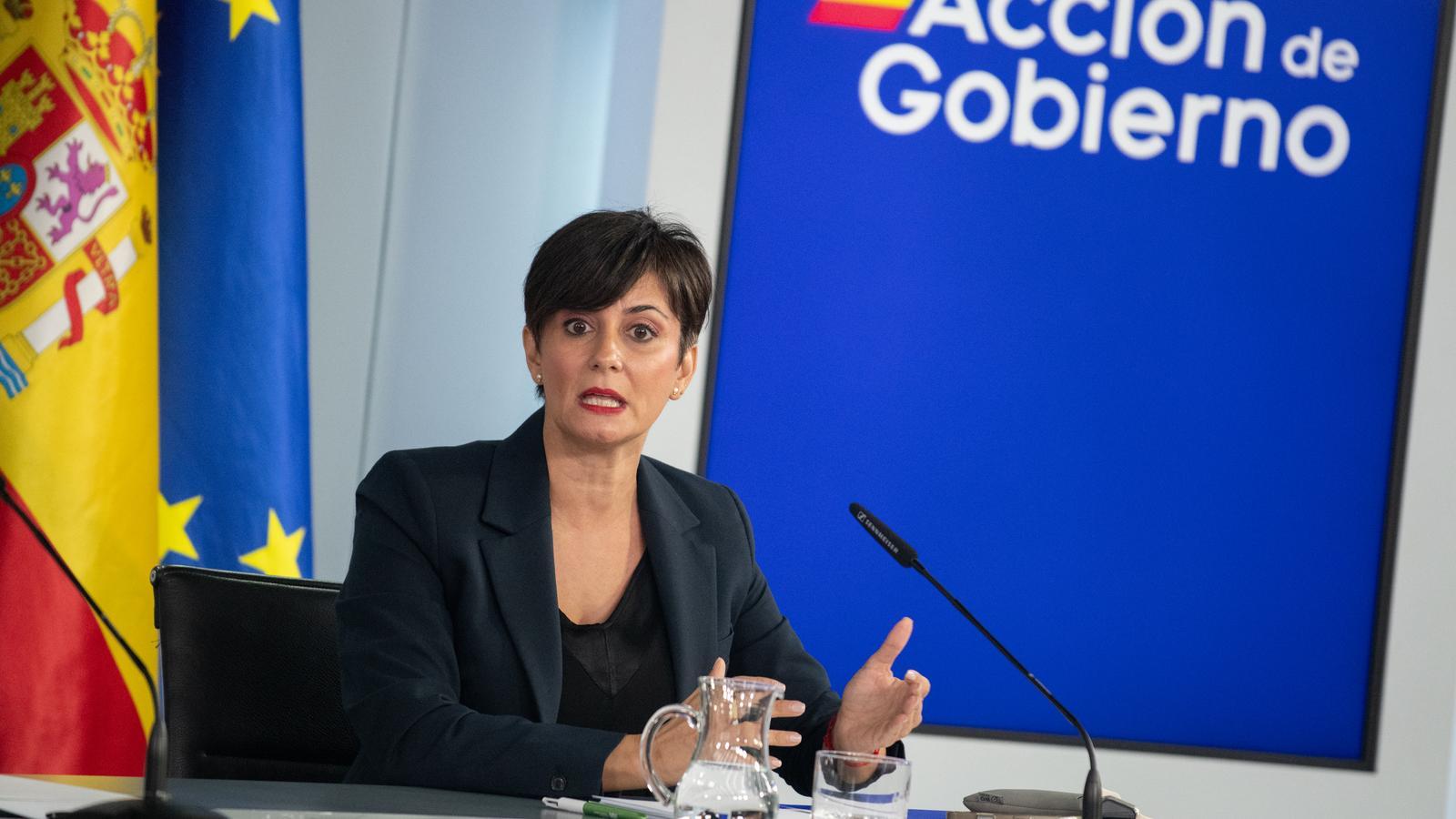 La ministra de Vivienda, Isabel Rodríguez, en rueda de prensa este martes.