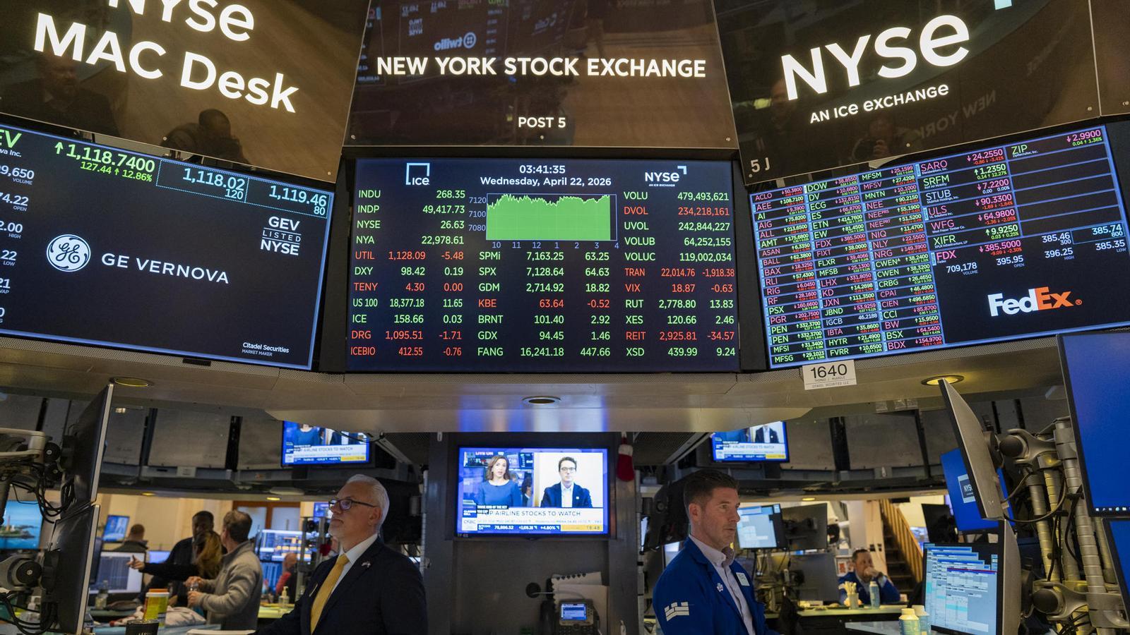 The New York Stock Exchange in an image from April 22, in full geopolitical tension scenario due to the war of the United States and Israel against Iran.