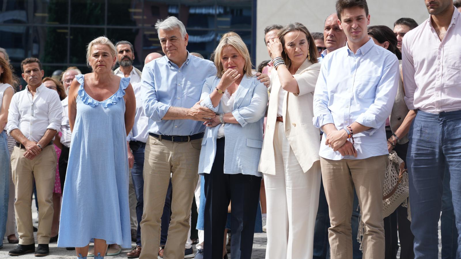 Cuca Gamarra, next to Mari Mar Blanco, at the tribute event to Miguel Ángel Blanco in Ermua this Sunday