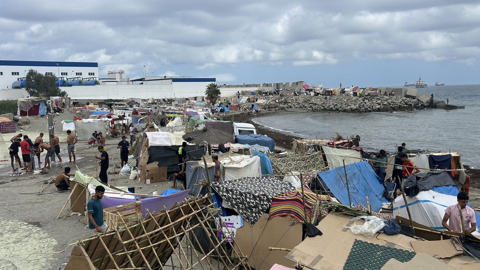 Image of one of the immigrant camps in Ceuta