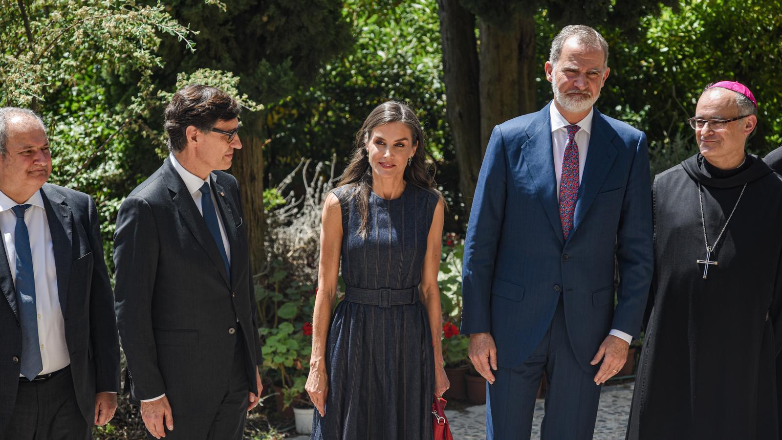 King Felipe VI and Queen Letizia during their visit to Montserrat.