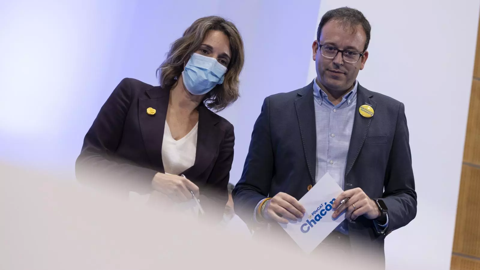Àngels Chacón, secretària general del PDECat, i Marc Solsona, secretari general adjunt